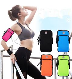 6.5" Sports Running Armband Bag Case Cover Running Armbands Universal Waterproof Mobile Phone Bags Outdoor Phone Armband Pouches Zipper Bag