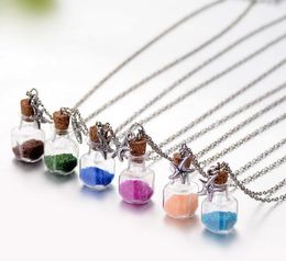 Hot sale small fresh ocean series drift bottle glass cover Necklace DAN286 mix order Necklaces Chokers