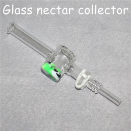 hookahs 7.5 Inch Glass Nectar with 10mm 14mm Quartz Tips Keck Clip 5ml Silicone Container Reclaimer Nectar Kit for Smoking