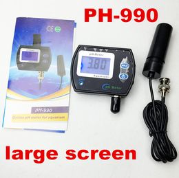 Freeshipping Portable PH Metre Tester Accurate Digital Pen PH-990 Pocket Aquarium Wine Urine LCD PH Test with large screen