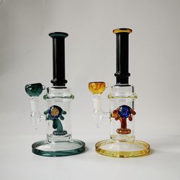 Thick Bong Dab Oil Rigs Straight Perc Hookahs Handwork Showerhead Perc Waterpioe Handcraft Heady Glass Bongs Water Pipe CS1223