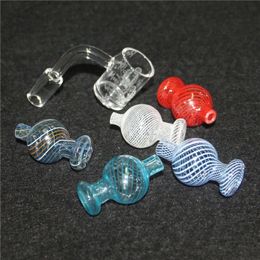 latest patterns Bevelled edge quartz banger 14mm male 90 quartz nails for glass bongs dab rigs pipes with glass carb caps