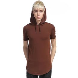 Mens Summer Hooded T Shirts Short Sleeve Casual T Shirt Solid Color Designer T-shirt Free Shipping