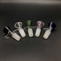 DHL!!! 14mm 18mm Male Funnel Glass Bowl Color Heady Glass Bowl Bong Bowl Piece Smoking Accessories For Bong Glass Water Pipes Dab Rigs