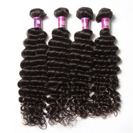 50% Perfect 4 bundles Indian Deep Wave Human Hair 10-28inch Cheap 100 Natural Wavy Weaves Weft GA5C