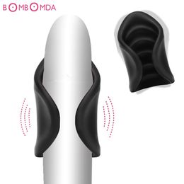 Adult Sex Toys for Men Penis Extend Vibration Penis Delay Trainer Male Masturbator 10 Speeds Automatic Oral Sex Machine for Men Y200409