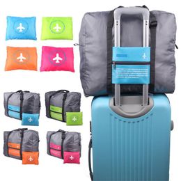 Large Capacity Aircraft Trolley Travel Portable Luggage Bags Travel Storage Bag Nylon Folding 46*34.5cm 4 Colours DH0492