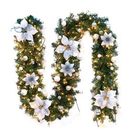 2.7M LED Tree Hanging Ornament Rattan Colourful Decoration For Christmas Party Wedding Home Outdoor Garland Wreath