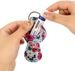 Neoprene Chapstick Holder Keychain Lipstick Protective Cases Cover Portable Balm Holders Customed Welcome