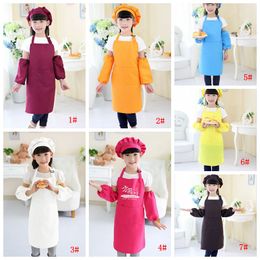 Kids Aprons Pocket Craft Cooking Baking Art Painting Kids Kitchen Dining Bib Children Aprons Kids Aprons 15 Colours Customizable DBC BH2673