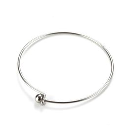 Stainless steel Fashion Bracelet can be Opened for Simple Movement threaded Beads can be Screwed Down for Women Gifts