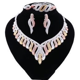 Fashion African Beads Jewellery Sets Dubai Gold Colour Brand Jewellery Set Woman Wedding Costume Design Statement Jewellery Set