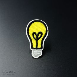 Bulb (Size:2.8X4.7cm) DIY Cloth Badges Patch Embroidered Applique Sewing Clothes Stickers Apparel Accessories