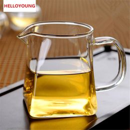 Square Bottom Glass Teapot Flower Tea Kettle Set Thick Cup Puer Coffee Tea Set Convenient Resistant Durable Tea set Preferred