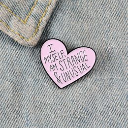 Pink heart enamel pins brooches for women strange cartoon badge unusual lapel pin clothes backpack fashion Jewellery gift for friend