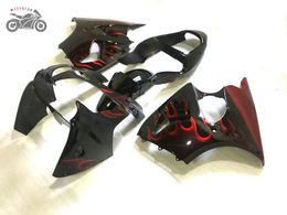 Injection molded Bodywork fairing for Kawasaki Ninja ZX6R 2000 2001 2002 636 ZX-6R 00-02 ZX 6R red flames Chinese fairings kit