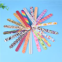 NAD019 rainbow Colorful Sanding Nail File Printed Double Sided Nail Art Manicure Sanding File Buffer Grits 100/180 Nail Tools