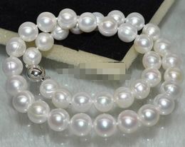 Natural White glitter earrings 11-12mm cultured pearl necklace