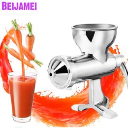 BEIJAMEI Stainless Steel manual wheatgrass juicer Fruit Wheat Grass Vegetable orange juice press extractor Auger Slow squeezer