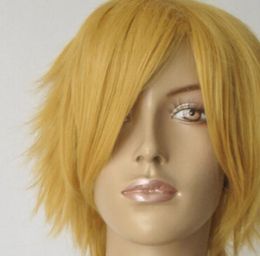 WIG Short Yellow Blonde White Flip Spiky Cosplay Hair Wig