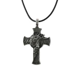Fashion-r Jesus Christian Religion Pendant Necklace Cross Necklaces for Women Men Special Festival LXH