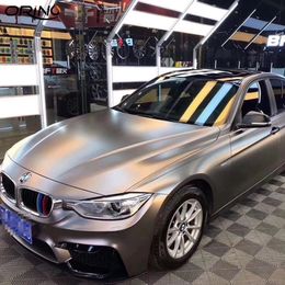 Pearl Matte Metallic Gunsmoke Grey Vinyl Wrap Film DIY Self Adhesive Car Wrapping Foil Roll Air Release Channel241I