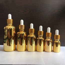 Essential Oil Vial Cosmetic Packing Bottles, Gold Silver Glass Lotion Dropper Bottle , Glass Dropper Bottle 10ML 15ML 30ML