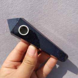 80-10mm Wholesale Natural Blue Sandstone Crystal Quartz Stone Smoking Pipes Healing Crystal Pipe