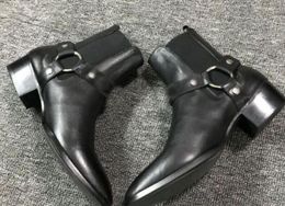 2019 новые кожаные мужские ботильоны модные туфли-цепочки ботинки мужские модные ботинки весна-осень