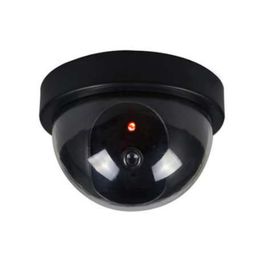 Black Plastic Smart Indoor/Outdoor Dummy Home Dome Fake CCTV Security Camera with Flashing Red LED Light CA-05 Dropshipping