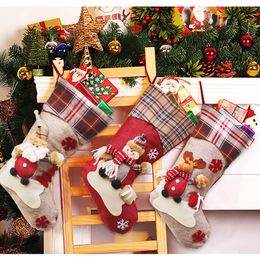 Christmas Stockings, Big Size 3 Pcs 18" Classic Christmas Stocking Santa Snowman Reindeer Xmas Character for Party Decoration