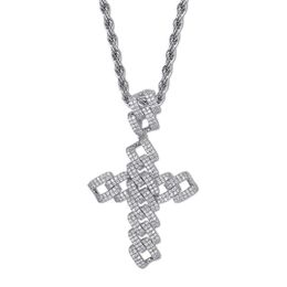 Cross Pendant Necklace Luxury Hip Hop Jewellery Men Women necklaces Iced Out Micro Pave CZ necklace mens chain man chains fashion accessories