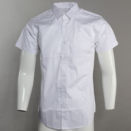 homme classic crocodile shirts camisa masculina Men short Sleeve Dress Shirts Cotton hombre chemises homme france brand designer274Y