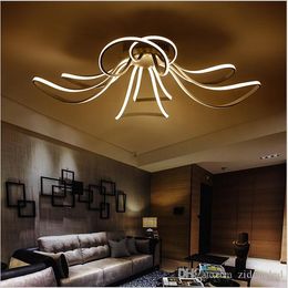 Creative modern minimalist led ceiling light Aluminium line ceiling indoor lighting AC85-265V for living room bedroom lamparas white home lig