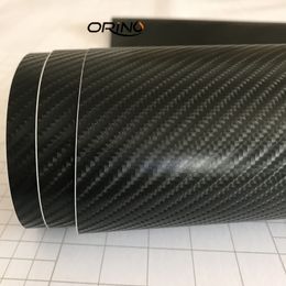 Classic Black 4D Carbon Fibre Vinyl Wrap Film 4D Carbon Car Wrap Foil With Air Bubble Free Size 1.52x30M/Roll