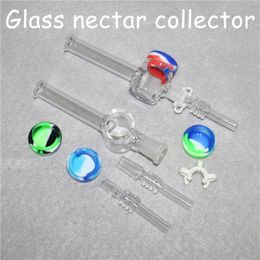 Hookahs 10mm 14mm Mini Nectar Kits Quartz Dab Straw Tips Quartz Banger Nails For Glass Water Bongs Oil Rigs