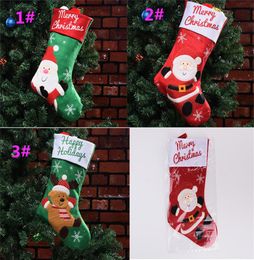 Christmas Xmas Tree Hanging Party Tree Decor Santa Stocking Sock Gift Candy Bags DA031