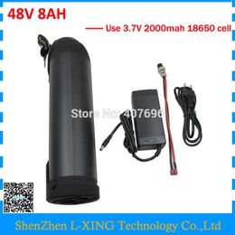 Free customs duty 500W electric bike battery 48V lithium battery 48V 8AH water bottle battery with 15A BMS 54.6V 2A Charger