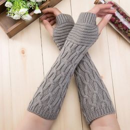 2018 Autumn Winter Women Gloves Fashion Wrist Arm Warmer knitting Long Fingerless Gloves Mitten Warm Female Guantes D47