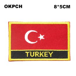 Free Shipping 8*5cm Turkey Shape Mexico Flag Embroidery Iron on Patch PT0075-R