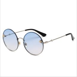 Luxury-Rimless Retro Round Sunglasses Bee designer brand women sunglasses Brand Designer Fashion Male Female Glasses