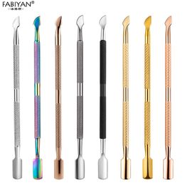 pedicure nail colors Canada - Nail Art Files UV Gel Polish Dead Skin Remove Manicure Pedicure Clean Care Tools 8 Colors Stainless Steel Cuticle Spoon Pusher