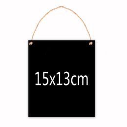 Wooden Hanging Chalkboard Message Board 15X13CM Slate Board Text Gifts Ideas For Restaurant Wedding Holiday Home Kitchen DIY Crafts Memo