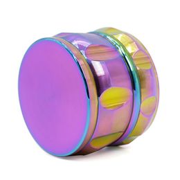 Metal Grinder 63mm 4 Parts Tobacco Herb Grinder Multicolor Big Grinders Zinc Alloy Herbal Cigarette Crusher Dab Tool