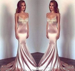 2019 Sexy Mermaid Prom Dress Sleeveless Long Spaghetti Straps Formal Holidays Wear Graduation Evening Party Gown Custom Made Plus Size