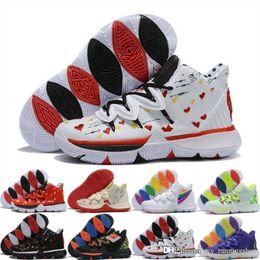 2019 New Kyrie5 5 EP Easter Purple Smiling Face Multicolor Rainbow Black Soul Zapatillas de baloncesto para Irving 5s Zapatillas deportivas para 2019 New Kyrie5 5 EP Easter Purple Smiling Face Multicolor Rainbow Black Soul Zapatillas de baloncesto para Irving 5s Zapatillas deportivas para