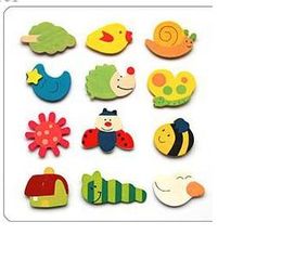 Wooden fridge magnet sticker Fridge magnet/Refrigerator magnet message Clip children Cute cartoon