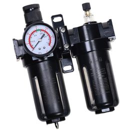 Freeshipping Pneumatic Air Filter Regulator Lubricator Combinations Water Oil Separator 1/2 Inch Black SFC-200 0-1Mpa 0-150PSI