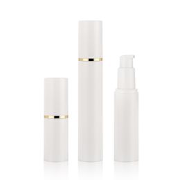 15/30/50ml Empty Airless Bottles Gold Line Plastic Treatment Pump Travel Cosmetic Lotion Bottle F2135