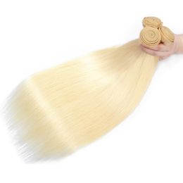 10A Hair Weft Blonde Hair Weaving #613 Blonde Colour Silky Straight Brazilian Virgin Human Hair Bundles for Woman Fast Free Shipping